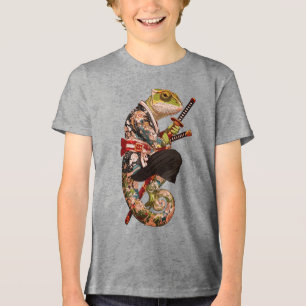 Chameleon Samurai - Getatoeëerde krijger met Katan Tri-Blend Shirt