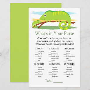 Chameleon Wat zit er in je baby shower met handtas