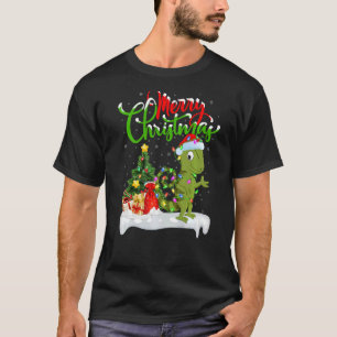 Chameleon Xmas Decorations Santa Chameleon Christu T-shirt