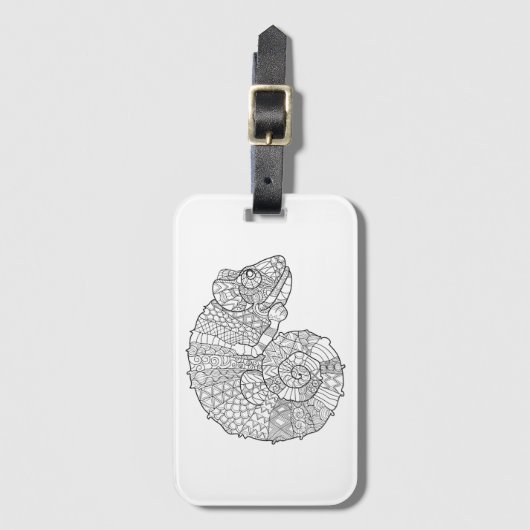 Chameleon Zendoodle Bagagelabel (Voorkant (verticaal))