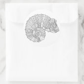 Chameleon Zendoodle Ronde Sticker (Tas)