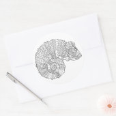 Chameleon Zendoodle Ronde Sticker (Envelop)