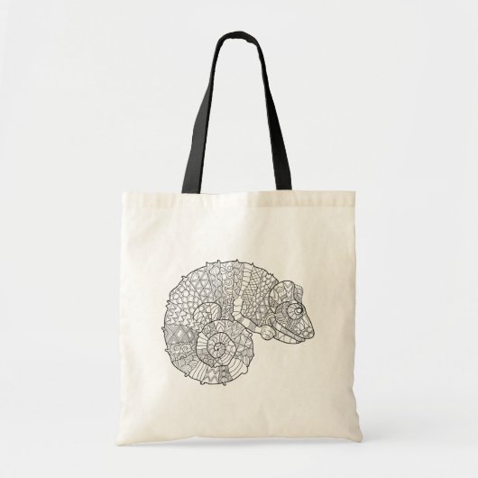 Chameleon Zendoodle Tote Bag (Voorkant)