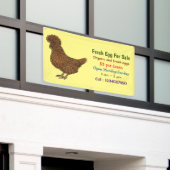 Chamois polish Chicken verse egg sign voor verkoop Spandoek (Buitenkant Gebouw)
