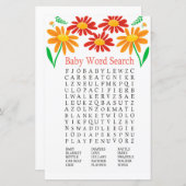 Chamomile Baby shower Word Search Game (Voorkant / Achterkant)