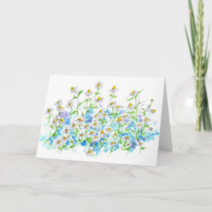 Chamomile Daisy Garden Blond Note Carte Aquarelle