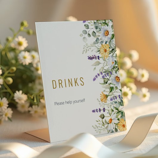 Chamomile & Eucalyptus Drinks Sign Reclamebord Met Voetstuk