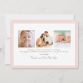 Chamomile Floral Girl Photo Faire-part de naissanc (Dos)