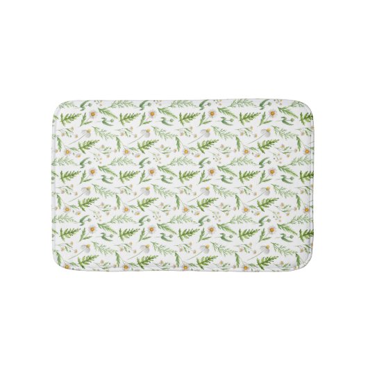 Chamomile Flower Botanical Rustitern Pattern Badmat (Voorkant)