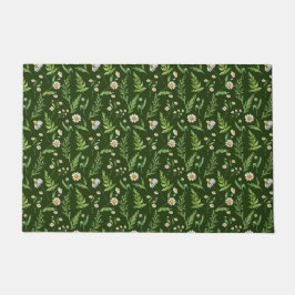 Chamomile Flower Botanical Rustitern Pattern Deurmat
