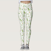Chamomile Flower Botanical Rustitern Pattern Leggings (Voorkant)
