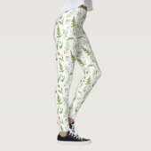 Chamomile Flower Botanical Rustitern Pattern Leggings (Rechts)