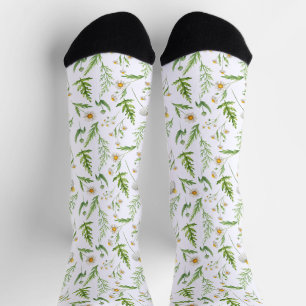 Chamomile Flower Botanical Rustitern Pattern Sokken