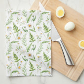 Chamomile Flower Botanical Rustitern Pattern Theedoek (Quarter Fold)