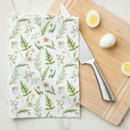 Chamomile Flower Botanical Rustitern Pattern Theedoek