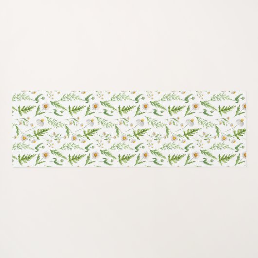 Chamomile Flower Botanical Rustitern Pattern Yogamat (Achterkant (horizontaal))