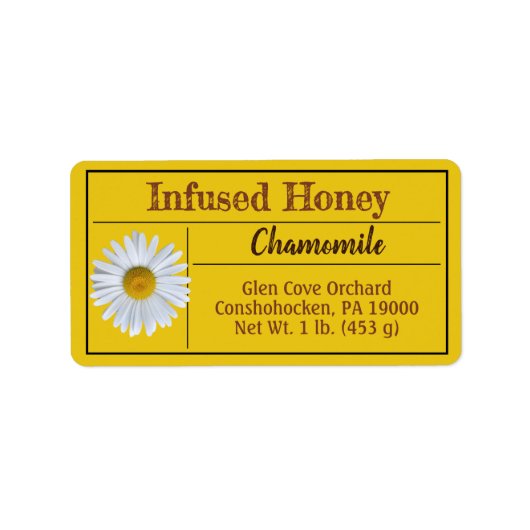 Chamomile Infused Honey Product Etiket (Voorkant)