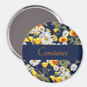 Chamomile & Poppies Patroon op maat Magneet (Voorkant / Achterkant)