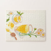 Chamomile Serenity – Tea & Honey Jigsaw Puzzle (Horizontal)
