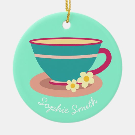 Chamomile tea voor theeliefhebbers keramisch ornament (Voorkant)