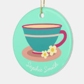 Chamomile tea voor theeliefhebbers keramisch ornament (Links)