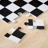 Chamomiles en papavers Checkerboard Jigzaag Puzzle Legpuzzel (Zijkant)