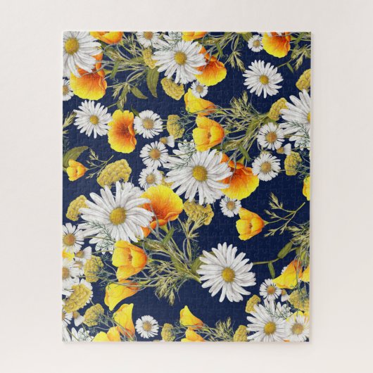 Chamomiles en papavers legpuzzel (Verticaal)