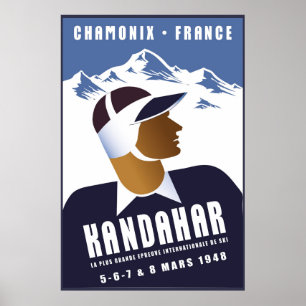 Chamonix, France, affiche de ski
