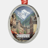 Chamonix France Mont Blanc Metalen Ornament (Links)
