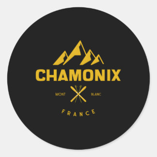 Chamonix France Ronde Sticker