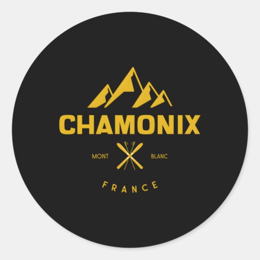 Chamonix France Ronde Sticker (Voorkant)