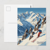 Chamonix France Skiën Briefkaart (Voorkant / Achterkant)