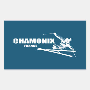 Chamonix France Skier Rechthoekige Sticker