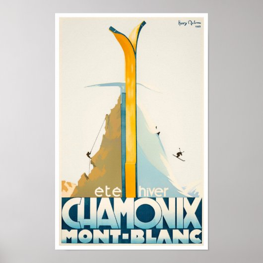 Chamonix France vintage-Poster Poster (Voorkant)