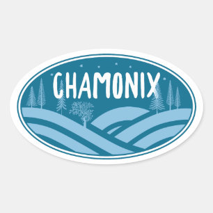 Chamonix Frankrijk Buitenshuis Ovale Sticker