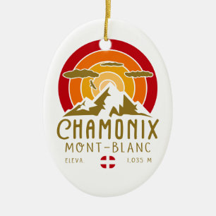 Chamonix Frankrijk Mont Blanc Franse Alpen Skiën Keramisch Ornament