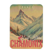 Chamonix Frankrijk  Mont Blanc Skiën jaren 1950 Magneet (Verticaal)