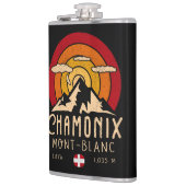 Chamonix Frankrijk Retro Sunset Skiën Souvenirs 80 Heupfles (Links)