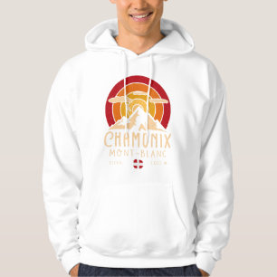 Chamonix Frankrijk Retro Sunset Skiën Souvenirs 80 Hoodie