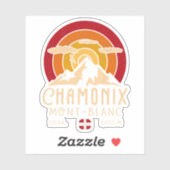 Chamonix Frankrijk Retro Sunset Skiën Souvenirs 80 Sticker (Vel)
