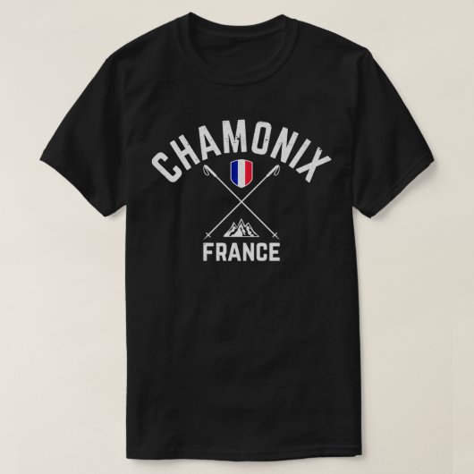 Chamonix Frankrijk Ski T-shirt (Design voorkant)