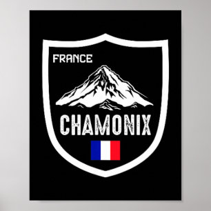 Chamonix frankrijk skigebied skiën berg frans poster