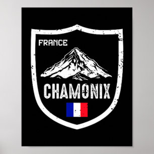 Chamonix frankrijk skioord skiën berg poster