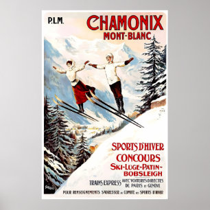 Chamonix Mont-Blanc 1910 POSTERAFDRUK A5-A1 Frans Poster