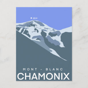 Chamonix, Mont-Blanc, digitaal getekend, souvenir Briefkaart