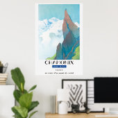 Chamonix, Mont-Blanc France, Affiche de ski de voy (Bureau à domicile)