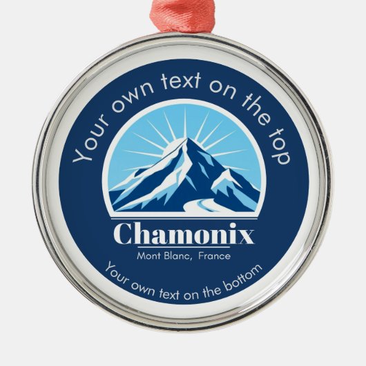 Chamonix Mont Blanc Frankrijk medaille Metalen Ornament (Voorkant)