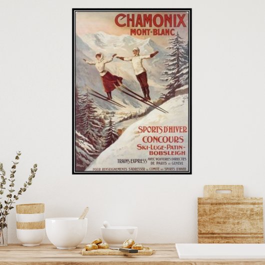 Chamonix, Mont-Blanc, Frankrijk - Poster (Keuken)