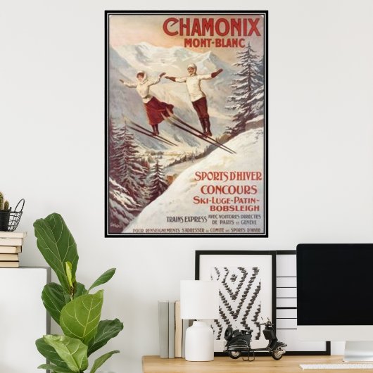 Chamonix, Mont-Blanc, Frankrijk - Poster (Thuiskantoor)