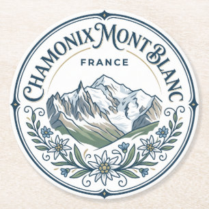 Chamonix-Mont-Blanc Frankrijk Ronde Kartonnen Onderzetter